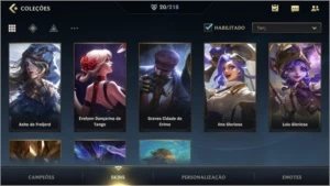 ESMERALDA IV + 20 SKINS  + 495 WC + PASSE WILD + 43 CAMPEÕES - League of Legends: Wild Rift LOL WR