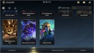 ESMERALDA IV + 20 SKINS  + 495 WC + PASSE WILD + 43 CAMPEÕES - League of Legends: Wild Rift LOL WR