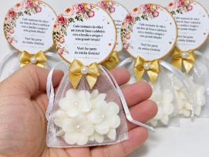 20 Lembrancinhas Personalizadas Sabonete Flor de Jasmim - Artesanato e Personalizados
