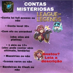 Contas  mistériosas - League of Legends LOL