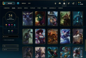 Conta prata 4 com 66 Champs e 34 Skins - League of Legends LOL