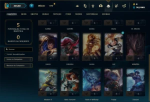 Conta Esmeralda 4 com 20 Champs e 1 Skin + 12 Fragmentos - League of Legends LOL
