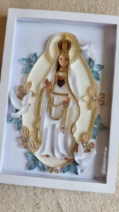 Nossa Senhora de Fátima em Quilling 23 x 33 cm