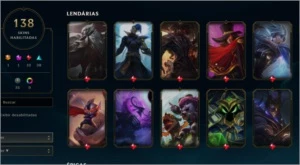 V conta season 3 com 138 skins, mmr diamond sem md10 feita, - League of Legends LOL