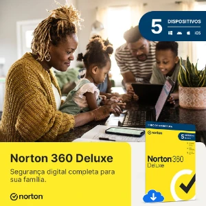 Norton Antivírus 360 Deluxe 5 dispositivos - PROMOÇÃO !!! - Softwares e Licenças