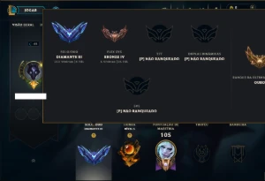Diamante 3 com 50 Champs e 51 Skins - League of Legends LOL