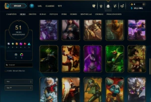 Diamante 3 com 50 Champs e 51 Skins - League of Legends LOL