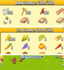 Conta Hay day nível 68