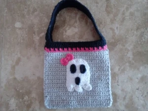 Bolsa Infantil em Crochê Halloween Fantasminha