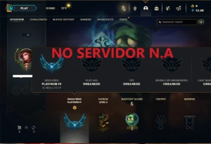 Platina 4 com 25 Champs ( NO SERVIDOR N.A ) - League of Legends LOL
