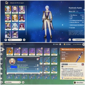 Genshin Impact conta reroll AR7 Ayato+Haran Geppaku Futsu