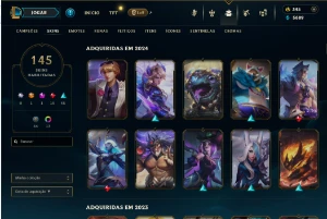 Conta Lol (League of Legends) - Plat II + LVL 245 + 145 skin