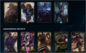 conta lol 87 skins - League of Legends