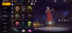 Conta Com Madara//Skin Lendaria//Xm8/Ump Atributada//Sem Ema - Free Fire