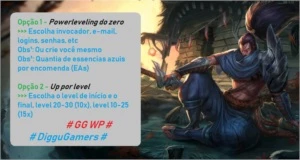 League of Legends LoL Up de 1-30 Personalizado