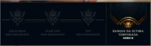 CONTA 214 SKINS GOLD 2 SEASON PASSADA, NENHUMA PARTIDA MD10 - League of Legends LOL