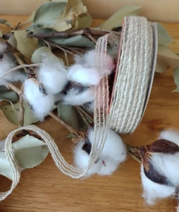 Fita de Juta com Algodão 7210 1 cm - Rolo 10 m - Artesanato e Personalizados