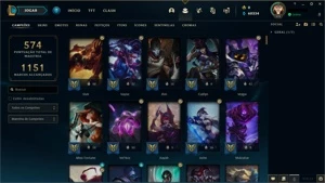 CONTA LOL FULL CHAMP D4 64% WIN RATE MMR MESTRE - League of Legends