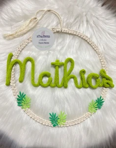 Porta Maternidade Menino Simples em Tricotin - Artesanato e Personalizados