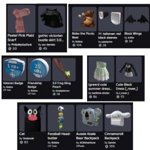 Conta roblox com muitos acessorios e skins