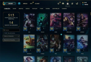 Conta Unranked com TODOS os champs  e 379 Skin + 4 Prestigio - League of Legends LOL