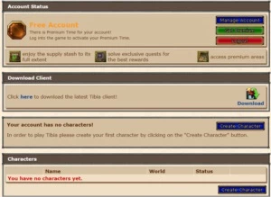 CONTA 2005 SEM REGISTRO E 3 MESES DE PREMMY (logar e ativar) - Tibia