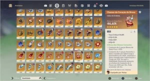 AR 57 HUTAO C1 c Staff Todos arcontes 14 chars e 4 armas t5 - Genshin Impact