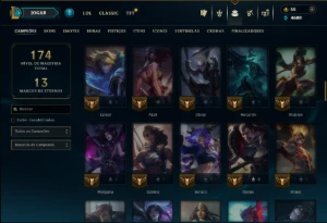 Prata 1 com 95 Champs e 46 Skins ( Mais de 150 Jogos ) - League of Legends LOL