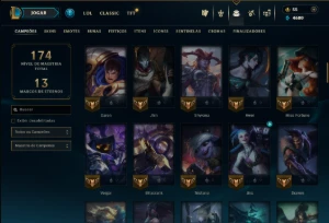 Prata 1 com 95 Champs e 46 Skins ( Mais de 150 Jogos ) - League of Legends LOL