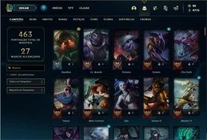 Conta prata 3 com 150 Champs e 137 Skins + 3 Miticas - League of Legends LOL
