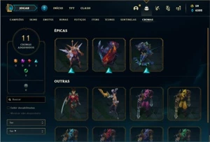 Conta bronze 1 com TODOS os champs e 147 Skins - League of Legends LOL