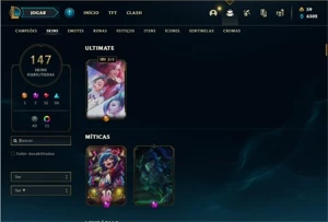 Conta bronze 1 com TODOS os champs e 147 Skins - League of Legends LOL
