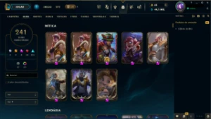 conta lol 241 skins full acesso