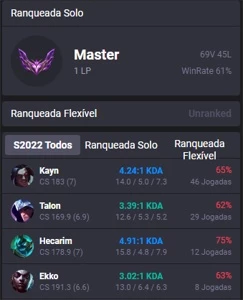 CONTA MESTRE LOL - League of Legends