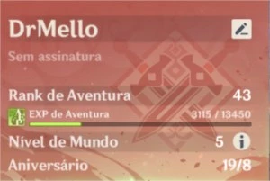 Conta Genshin Impactc com 4 chars 5*estrelas e 15 4*estrelas