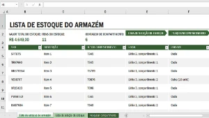 Planilha de estoque de armazém - Outros