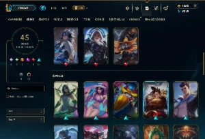 Platina 3 com 120 Champs e 45 Skins +3 Prestigios + 1355 RP - League of Legends LOL