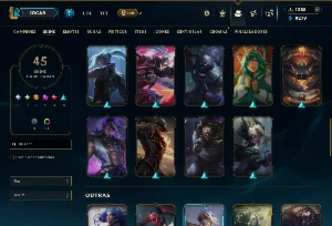 Platina 3 com 120 Champs e 45 Skins +3 Prestigios + 1355 RP - League of Legends LOL