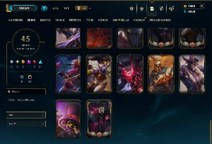 Platina 3 com 120 Champs e 45 Skins +3 Prestigios + 1355 RP - League of Legends LOL