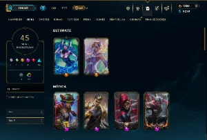 Platina 3 com 120 Champs e 45 Skins +3 Prestigios + 1355 RP - League of Legends LOL