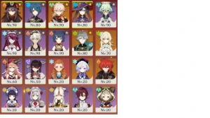 Conta AR 55 - Hutao, Alhaitam, Kazuha, Mona, Diluc e 1 Arma - Genshin Impact