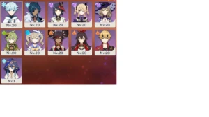 Conta AR 55 - Hutao, Alhaitam, Kazuha, Mona, Diluc e 1 Arma - Genshin Impact