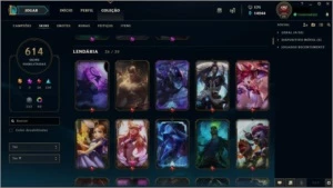 CONTA LEAGUES OF LEGENDS 614 SKINS, FULL CHAMPION - League of Legends LOL