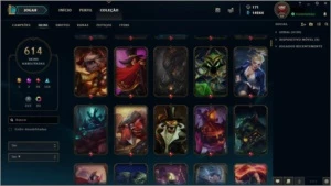 CONTA LEAGUES OF LEGENDS 614 SKINS, FULL CHAMPION - League of Legends LOL