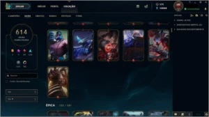 CONTA LEAGUES OF LEGENDS 614 SKINS, FULL CHAMPION - League of Legends LOL