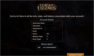 CONTA LEAGUES OF LEGENDS 614 SKINS, FULL CHAMPION - League of Legends LOL