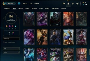 Conta prata 3 com 120 Champs e 86 Skins ( 2 Ultimates ) - League of Legends LOL