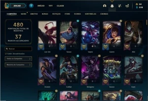 Conta prata 3 com 120 Champs e 86 Skins ( 2 Ultimates ) - League of Legends LOL