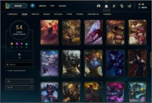 Conta prata 2 com 123 champs e 54 skins - League of Legends LOL