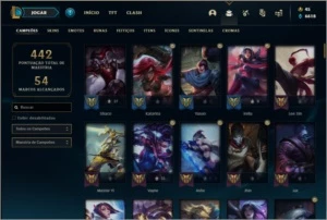 Conta prata 2 com 123 champs e 54 skins - League of Legends LOL